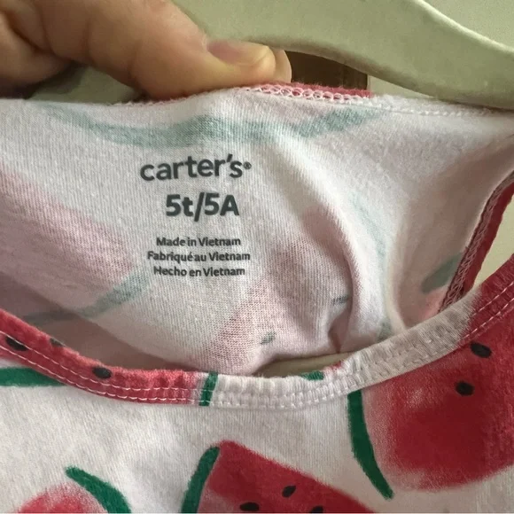 Kids' Watermelon and Striped Dress Set 5T - Picture 4 of 8